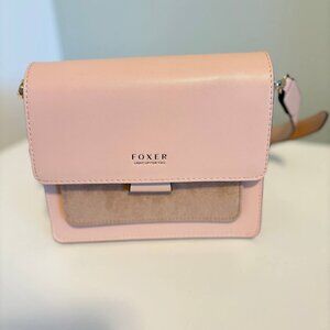 FOXER Designer Handbag Beige Leather Crossbody Shoulder Fashion Women's Bag